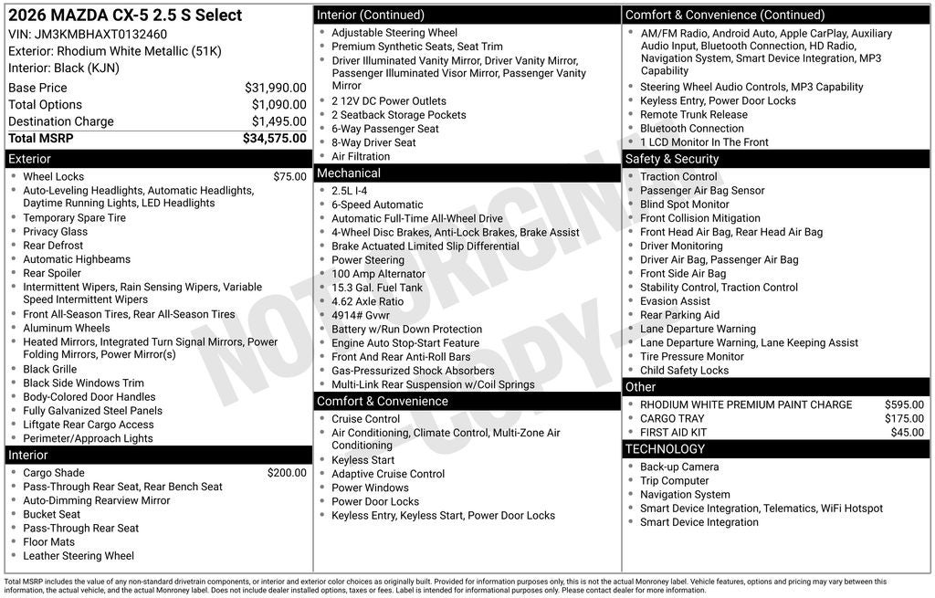 2026 Mazda Mazda CX-5 2.5 S Select AWD