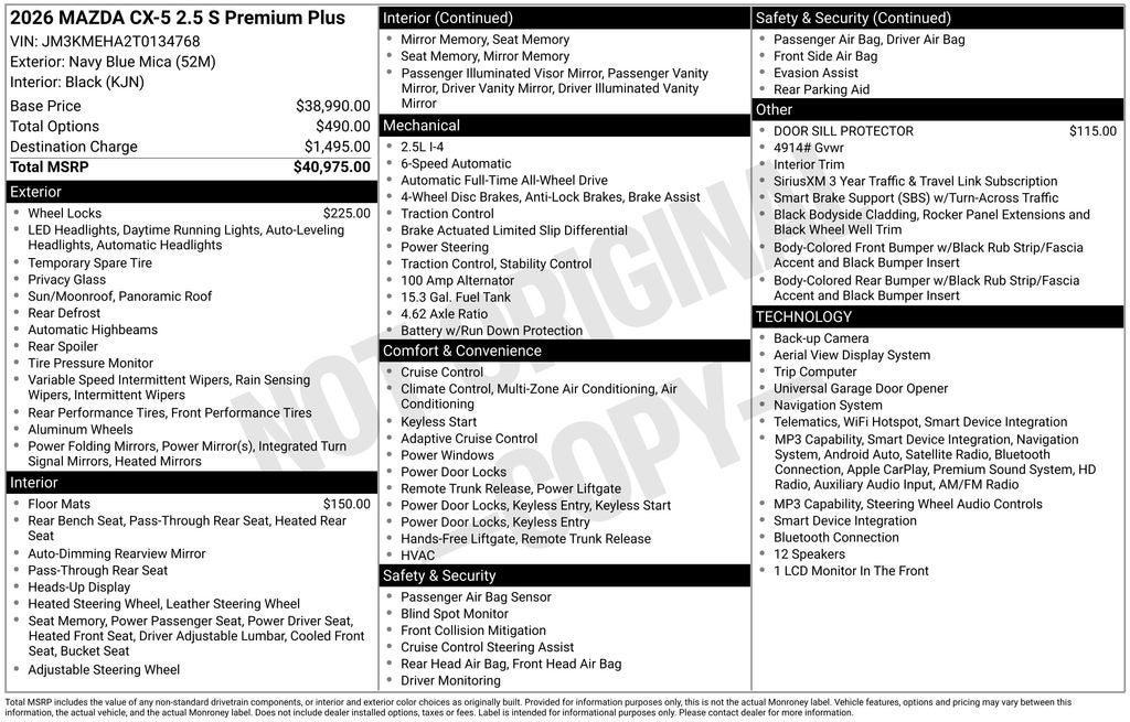 2026 Mazda Mazda CX-5 2.5 S Premium Plus AWD