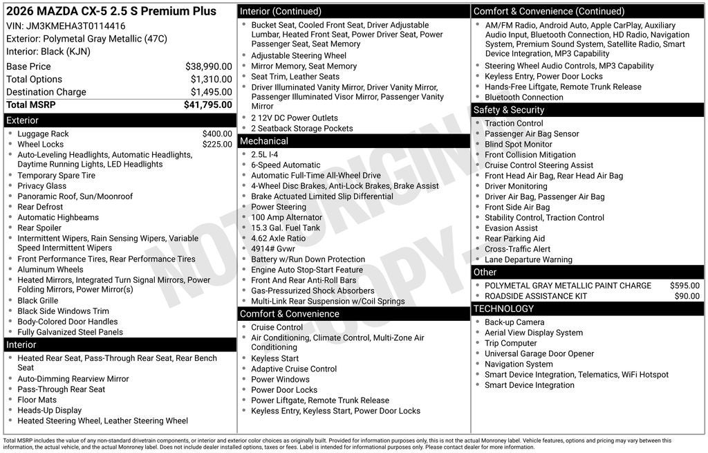 2026 Mazda Mazda CX-5 2.5 S Premium Plus AWD